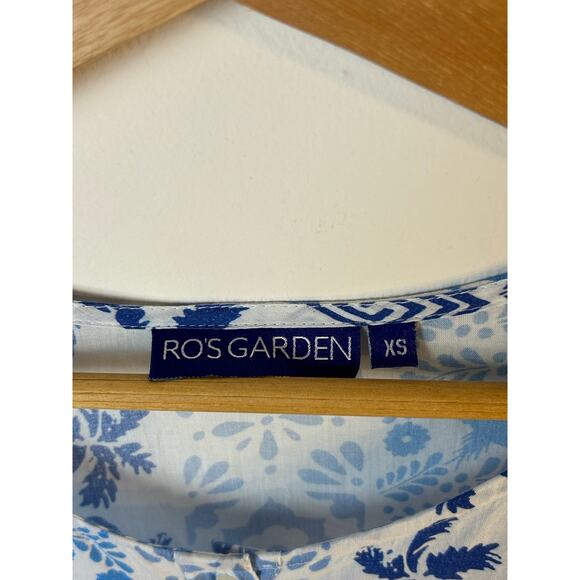 Ro's Garden Blair Geometric Floral Cotton Midi-Dress Size XS‎ - Picture 2 of 5